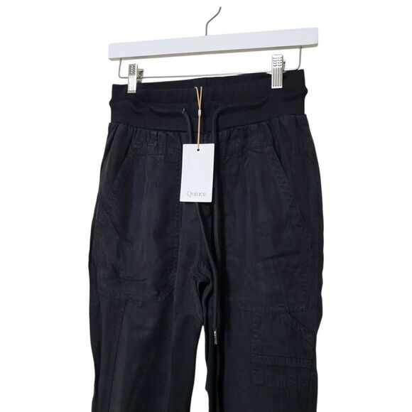 Quince Womens Black Vintage Wash Tencel Utility Jogger Pants Soft Size S New - Picture 7 of 11